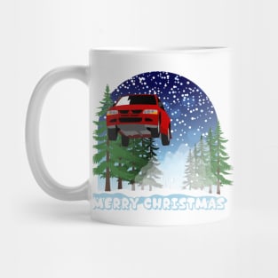 Lancer Evo Christmas Car Jump Mug